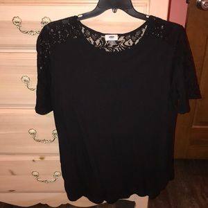 Old Navy Black Lace Shirt